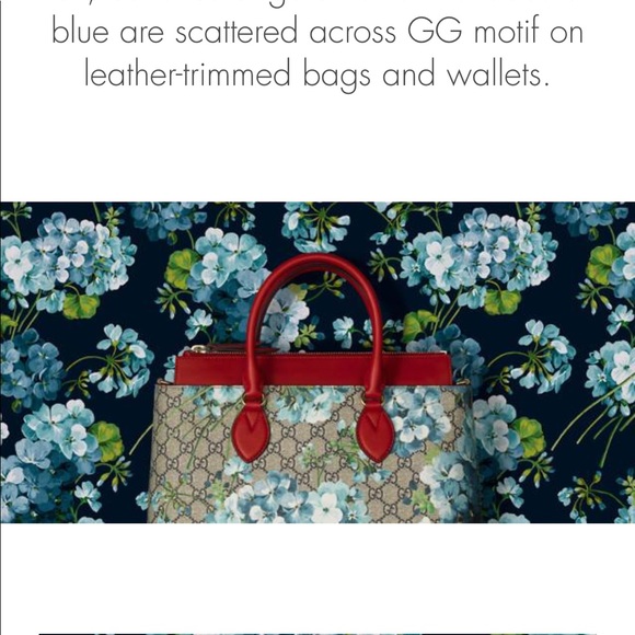 NWT Gucci Blue Blooms Satchel comes with strap - Picture 2 of 8